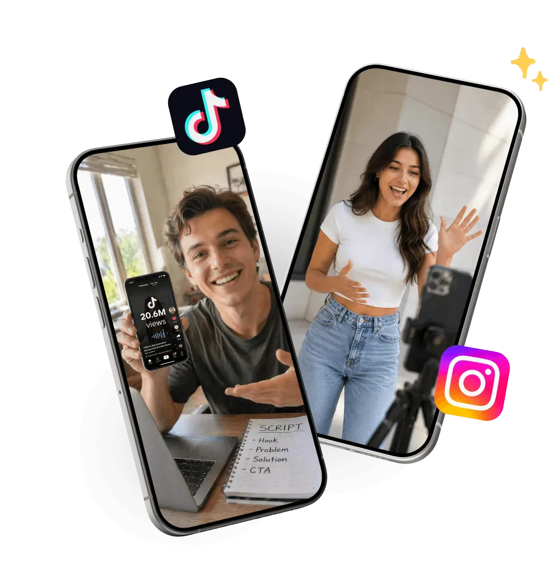 Creator filming a product video