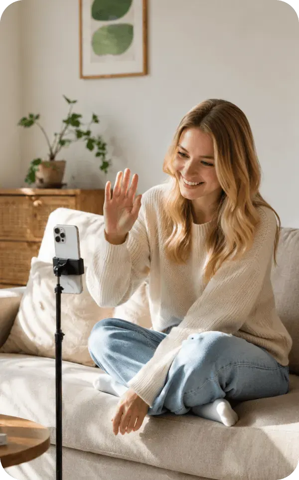 Creator recording a HiNoter video at home
