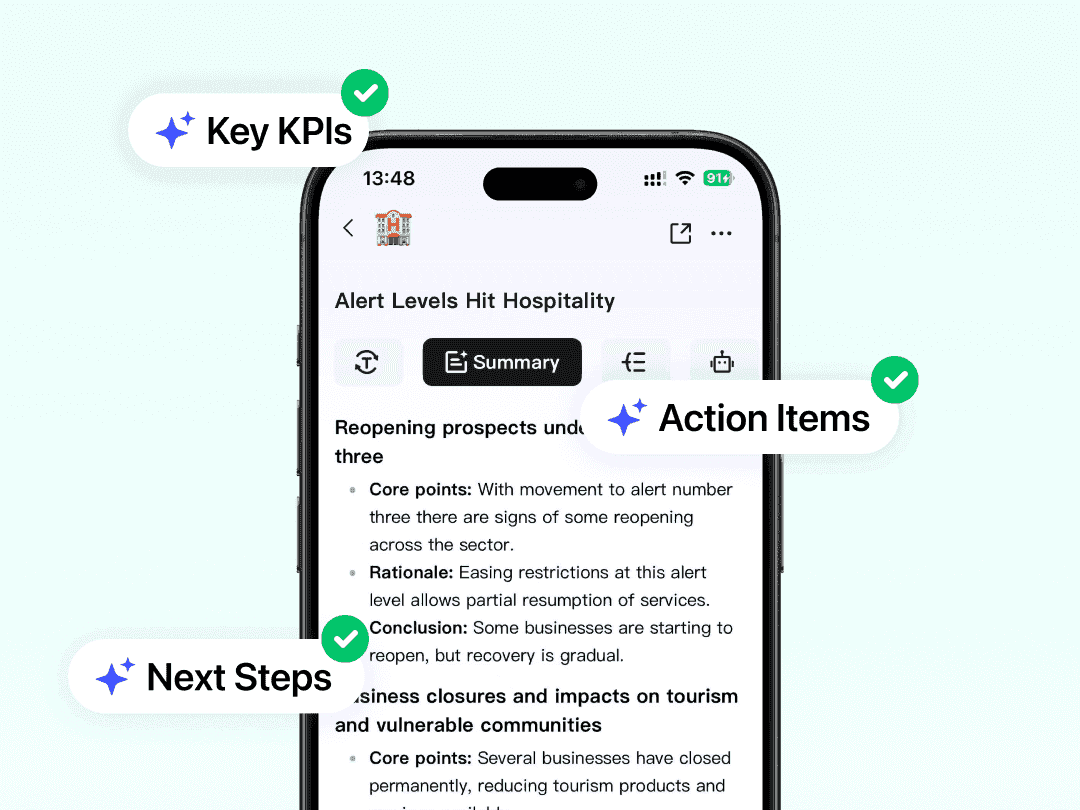 Step 2: AI generates structured summary