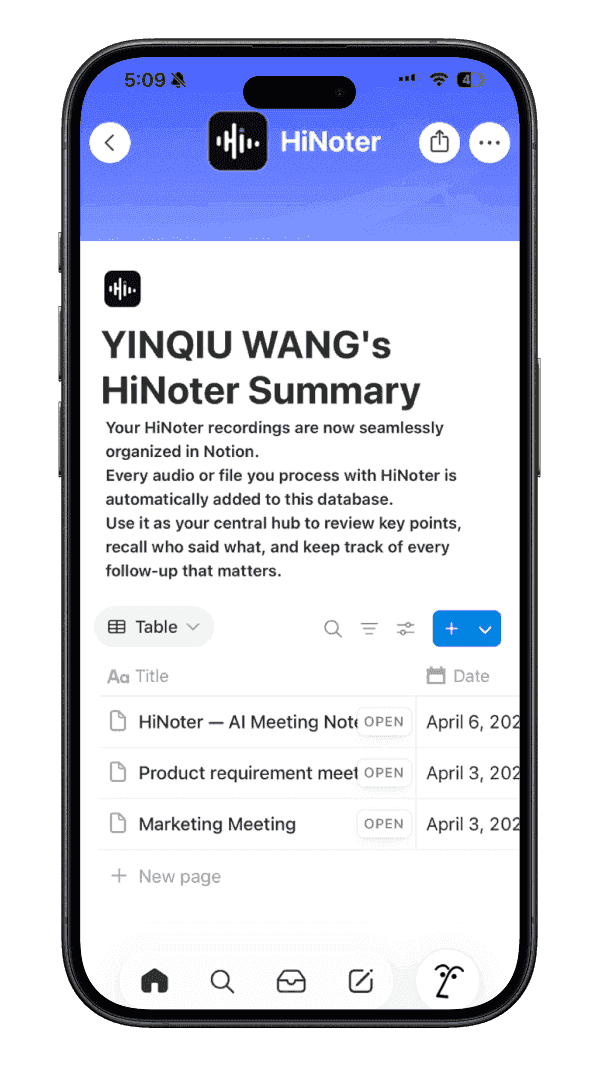 Use HiNoter inside Notion