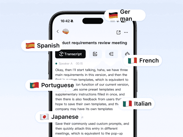 Supports 100+ languages for transcription