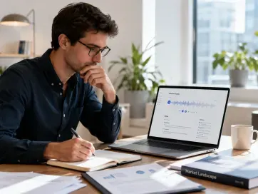 Consultants reviewing research and consulting notes