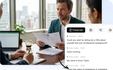 Interview speech to text research workflow