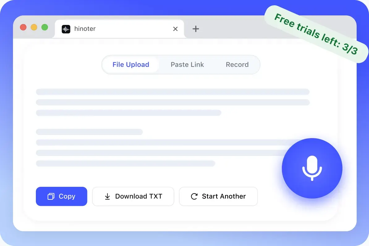 Audio transcription browser preview