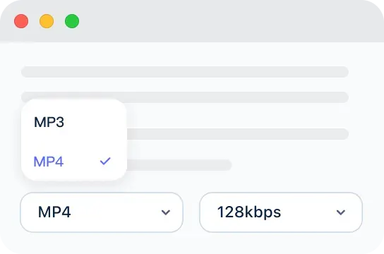 MP4 output and video quality selected in the online converter