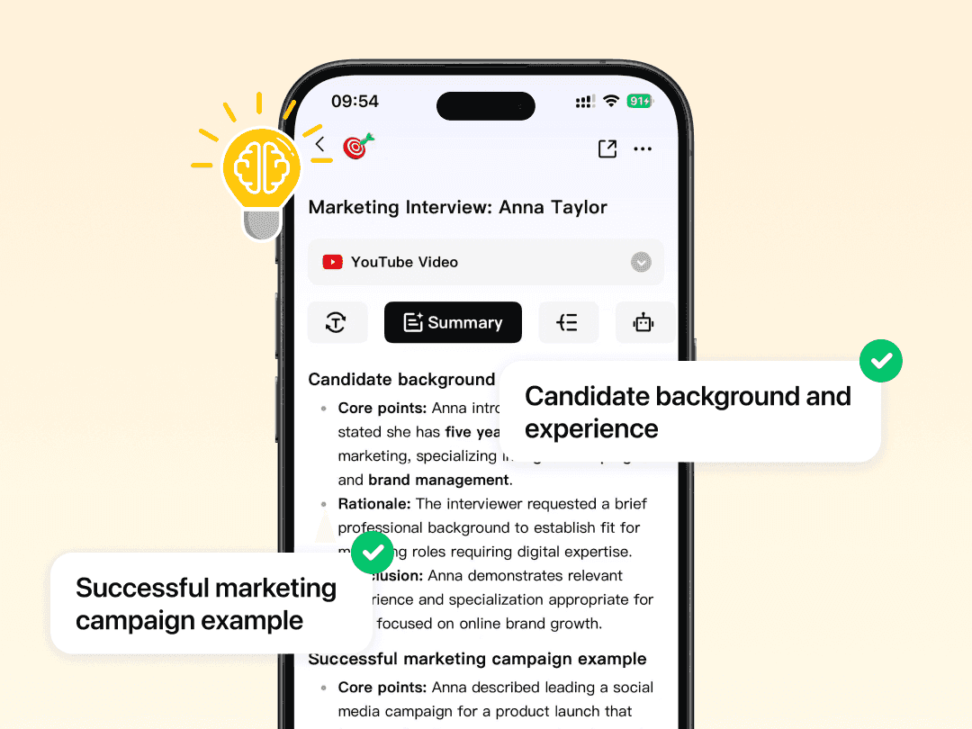 Interviewer sharing feedback with team