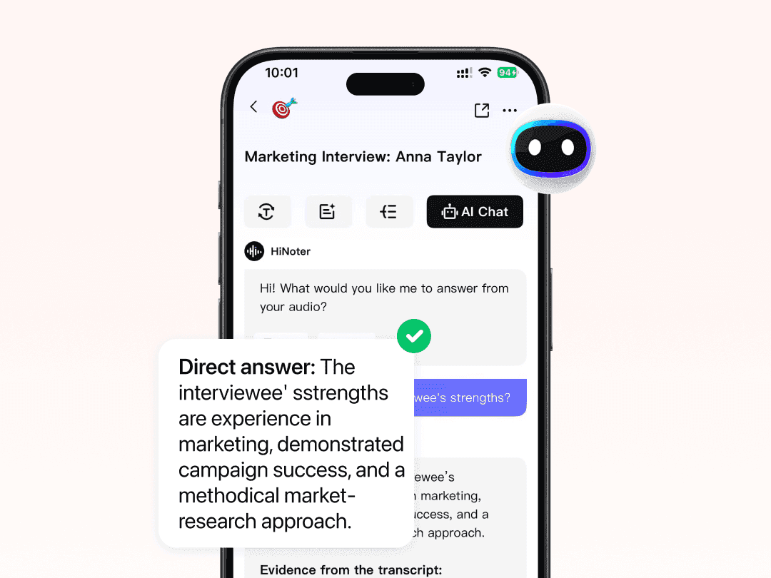 HR tracking interview action items